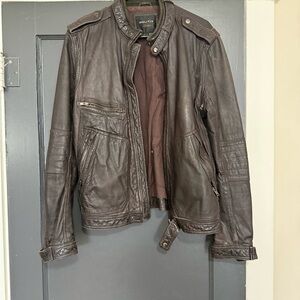 Politix Vintage Brown Leather Jacket